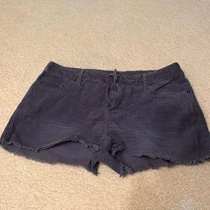 Blue corduroy high waisted shorts